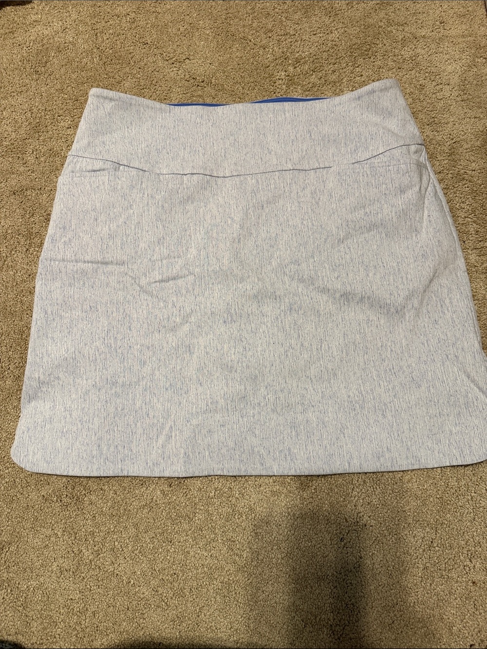 Heathered Light Blue Midi Skirt with Subtle Texture